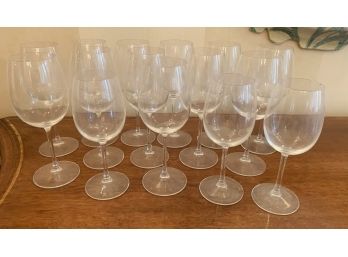 Group Of Twelve Clear Glass Red & White Wine Stem's