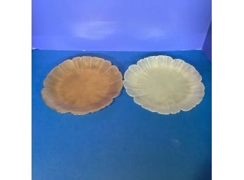 Pair Mika Crystal Plates  (8 1/4 Inches In Diameter)