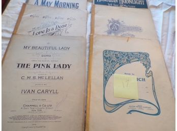 Music Sheets For Piano  Circa 1900's