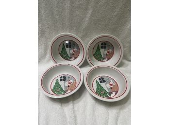 Second Set Of Four (4) Vintage Holiday Cereal Bowls - Epoch Twas The Night Before  -