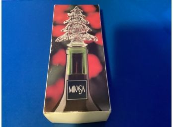 Mikasa Holiday Time Glass Bottle Stopper (NIB)