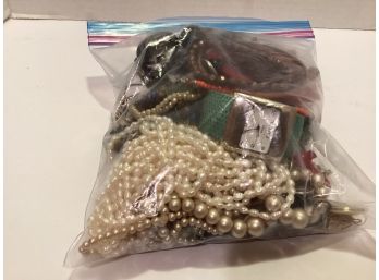 Quart Bag Of Costume Jewelry