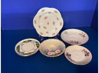 Vintage Set Of Assorted Saucers:   Shelley, CapoDimonte....