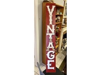 Large 58' Vintage Sign. Hand Painted In Red