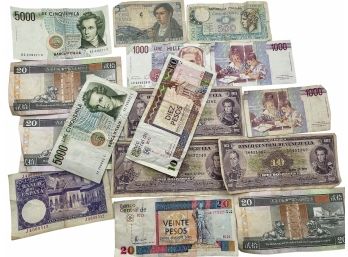 Collection Of Vintage International Paper Money.
