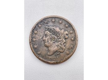 1831 Large Cent, Copper Coin.
