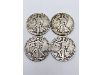 1939-1942 ,four Standing Liberty Half Dollar , Silver Coins. (HD1)