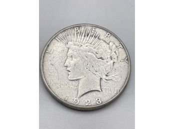 1923 Peace Dollar. Silver Coin.
