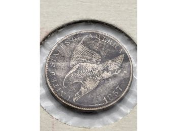 1857 Flaying Eagle One Cent Coin.