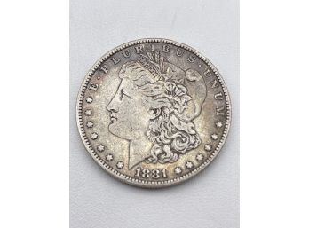 1881 Morgan Dollar, Silver Coin.