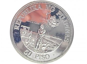 1981 Pilipinas 50 Piso, Sterling Silver Coin.