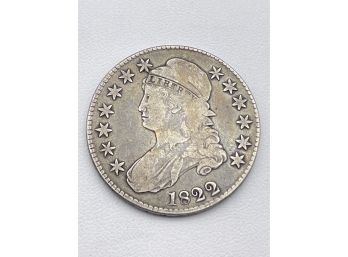 1822 Capped Bust Half Dollar Silver Coin. 200 Years Old.