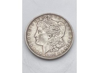 1904 Morgan Dollar, Silver Coin.