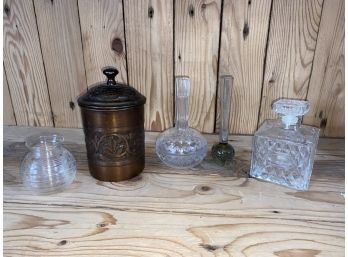 Vintage Vase, Decanter, Container Lot