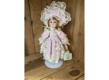 Vintage Bisque Dynasty Doll With Stand