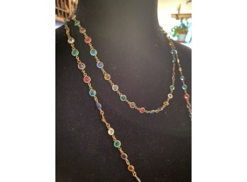 Vintage Long Colorful Necklace