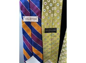 Silk Saks Fifth Ave- Neck Tie And Halston Neck Tie