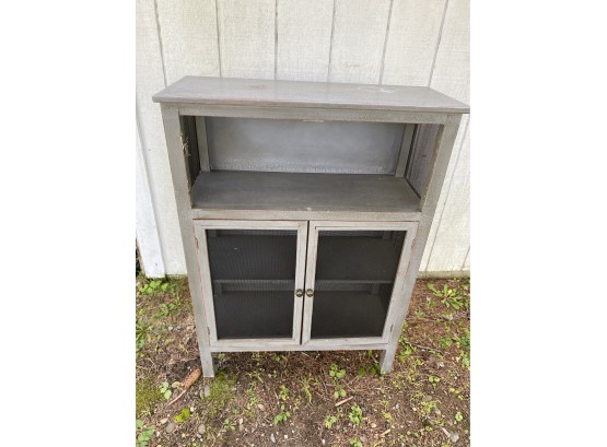Grey Crackled Storage Cabinet 41x30x12 Needs Tlc