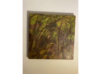 16x16 Abstract Forest Paint On Canvas Unsigned