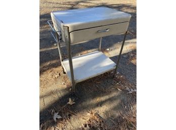 Vintage Metal Kitchen Caddy Cart  30h-24w-17d