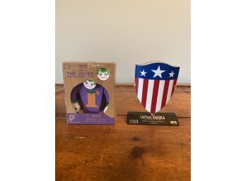 Metal Collector Captain America Shield And Joker Wooden Puzzle