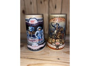 Miller Beer Steins- Man On The Moon Nasa And Birth Of A Nation