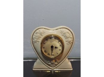 Lenox Heart Quartz Clock From The Rosebud Collection In Excellent Condition