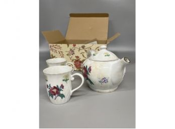 Laura Ashley Parfums Porcelain Teapot & Teacups