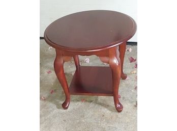 Mid Century Solid Cherry Oval End Table