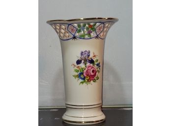 Vintage Floral Porcelain Vase 8' Tall