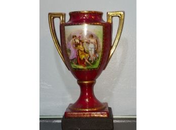 Malerei Und Poesie Royal Vienna Austria Victorian Style Painted Lidded Pedestal Vase