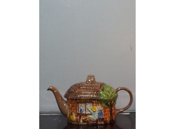 Vintage Tony Wood Cottage Teapot Staffordshire England Ceramic