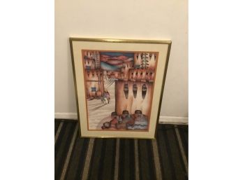 A Signed Framed South America Scenes Print