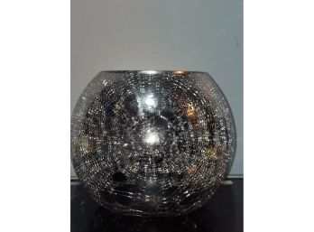 Mercury Glass Silver Ivy Bowl 5.2 Inch X 6.25 Inch