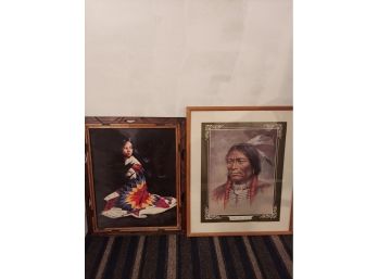 Pair Of Native American Prints, One By Bill Hampton Other Untitled