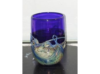 Vintage Frederick Warren Free Blown Studio Art Glass Tumbler Or Vase