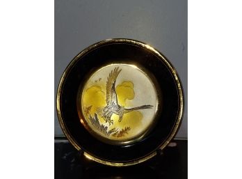 Japanese Art Of Chokin Plate Black/gold Trim