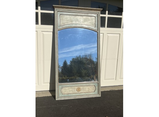 Vintage Oversized Trudeau Mirror In Faux Finish