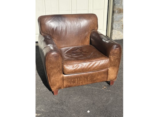 Weathered Leather Club Chair