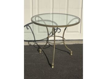 Circular Metal Table With Tassel Legs & Glass Top (2 Of 2)