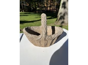 Weather Metal (Concrete Look) Woven Basket Planter