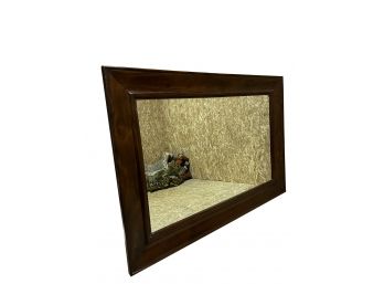 Large Wood Framed Mirror With Beveled Glass