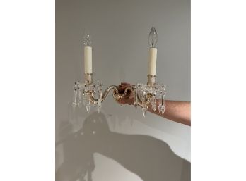 Pair Of Crystal Sconces