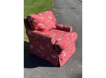 Custom Silk Upholstered Club Chair
