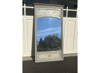 Vintage Oversized Trudeau Mirror In Faux Finish