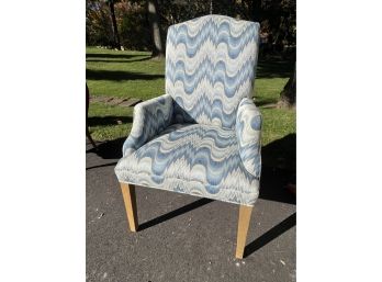 Upholstered Chair - Blue Pattern