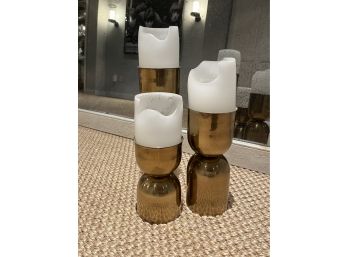 Set Of Three Pillar Candle Holders