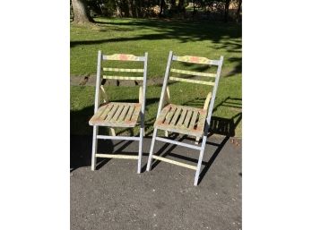 Shabby Chic Painted Folding Chairs