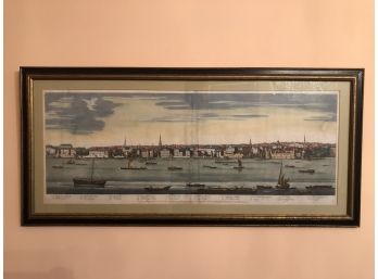 Antique Hand-Colored British Engraving 'View Of London'