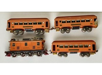 Lionel Prewar O-Gauge 256 Engine Orange Passenger Train Set (4 Piece)